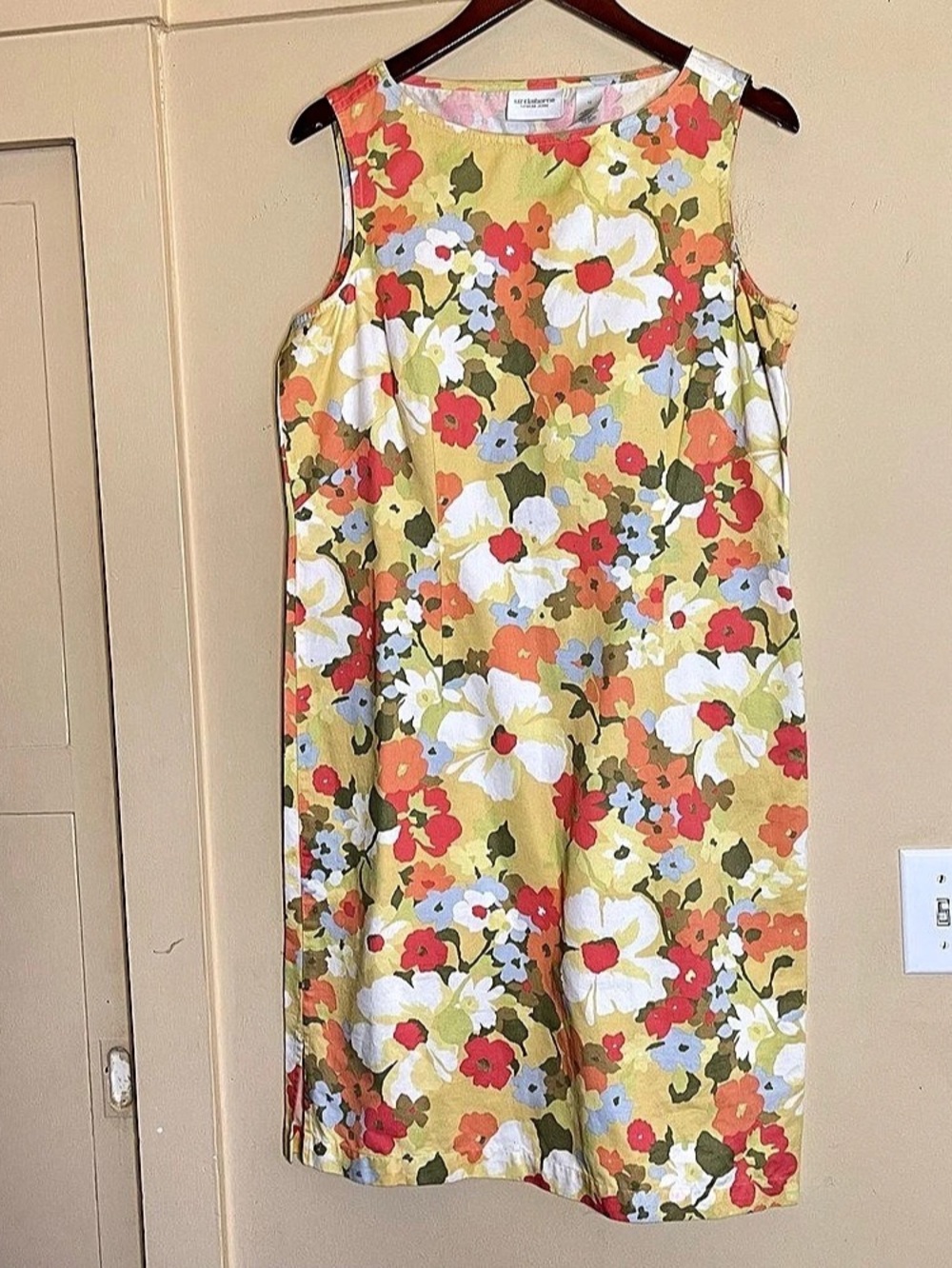 Liz Claiborne Floral Mini Dress in Yellow Size 12 Like New